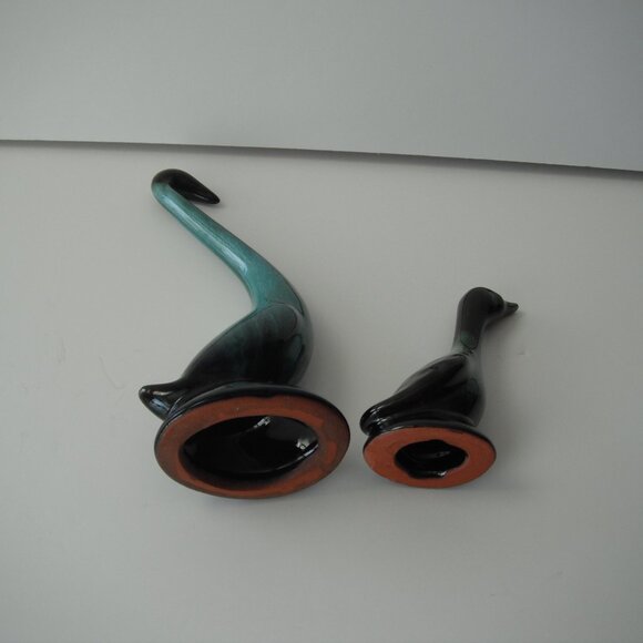 Lot of 2 Vintage Blue Mountain Pottery Bird  Green/Black Drip Glaze Canada - Picture 5 of 8